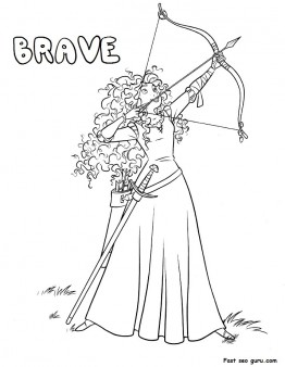 Printable Disney Characters Princess Brave Coloring Sheet 262x338 Printable Disney Characters Princess Brave Coloring Sheet