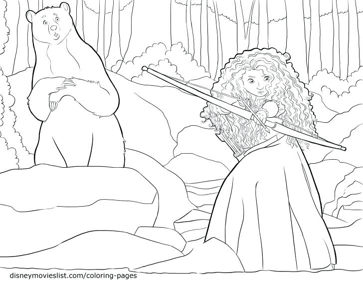 Bear And Merida Brave Coloring Pages 728x563 Bear And Merida Brave Coloring Pages