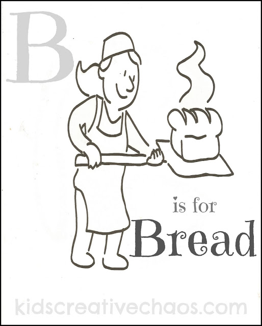 Loaf Of Bread Coloring Page Or The Letter B 514x640 Loaf Of Bread Coloring Page Or The Letter B
