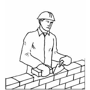 300x300 Man Laying Brick Coloring Page