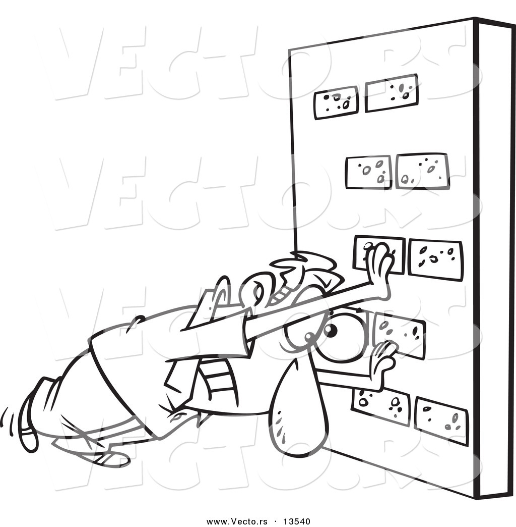 Vector Of A Cartoon Man Pushing Against A Brick Wall 1024x1044 Vector Of A Cartoon Man Pushing Against A Brick Wall