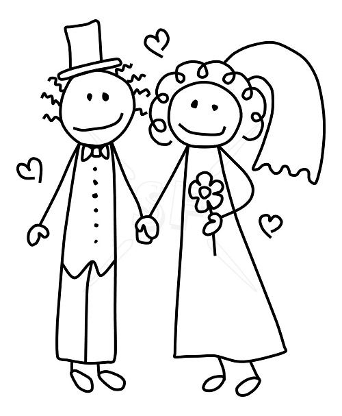 Bride And Groom Coloring Pages