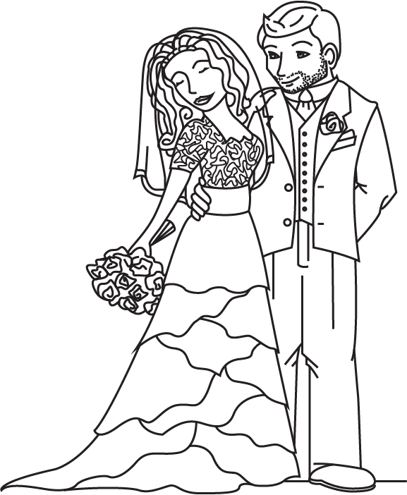 577x702 Bride And Groom Coloring Page By Cheekydesignz