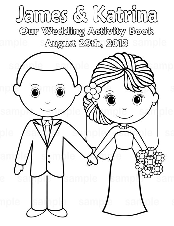 570x738 Bride And Groom Coloring Pages Wedding For Color Decorations 16