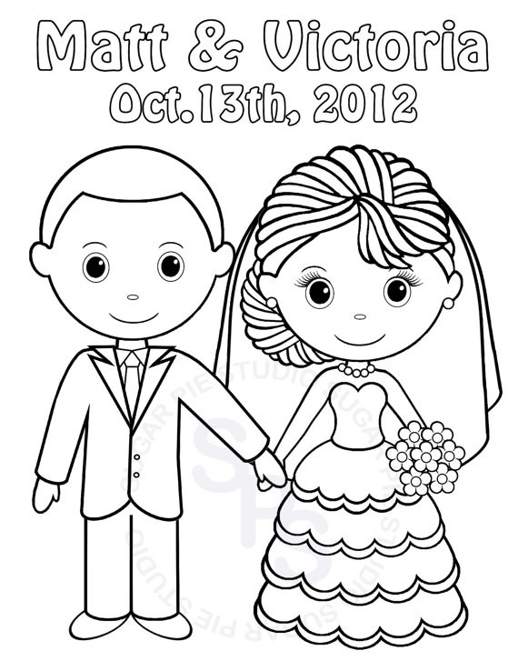 570x738 Bride And Groom Coloring Pages Luxury Personalized Printable Bride