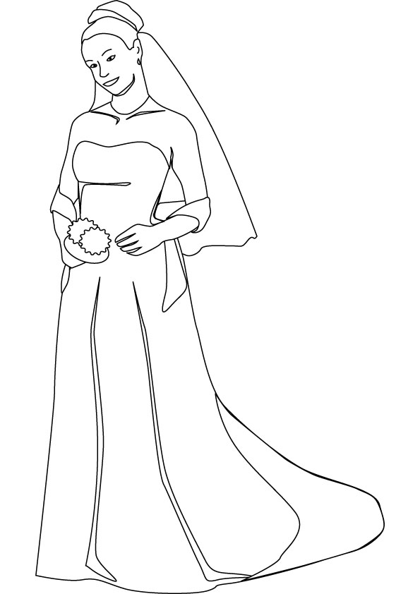 595x842 Bride Coloring Pictures