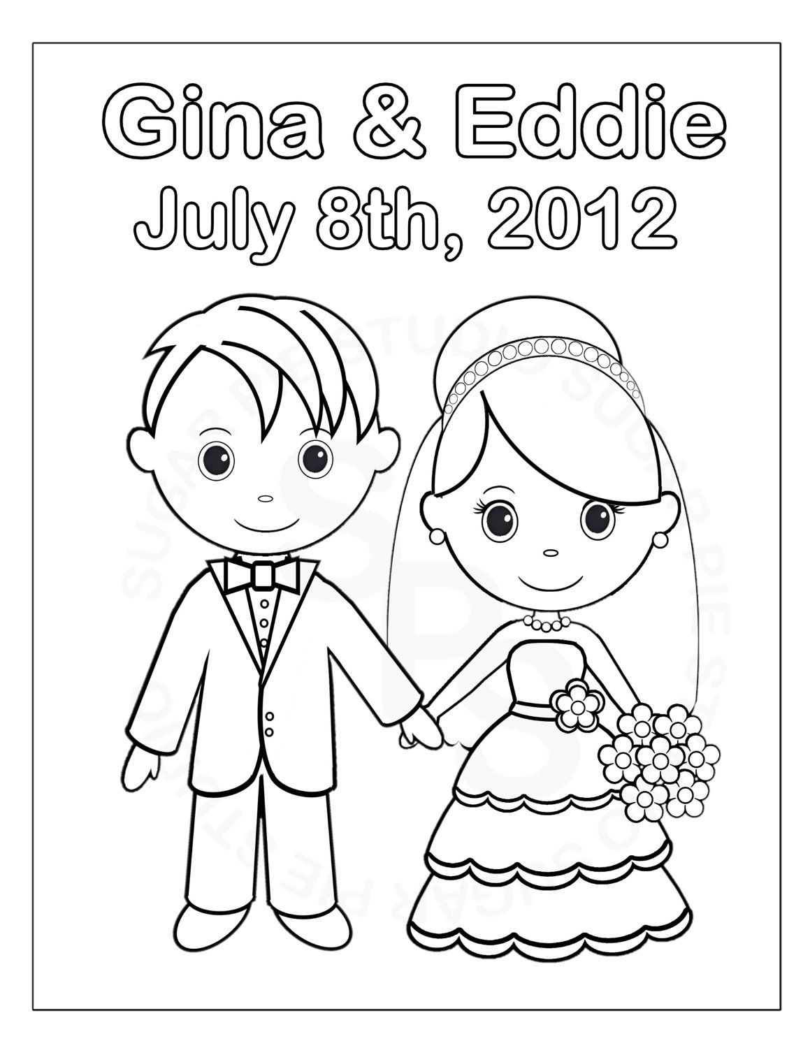 1159x1500 Personalized Printable Bride Groom Wedding Party Favor Childrens