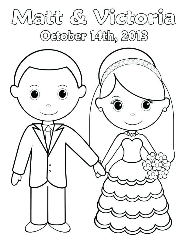 618x800 Bride And Groom Coloring Page Wedding Bride Groom Colouring Pages