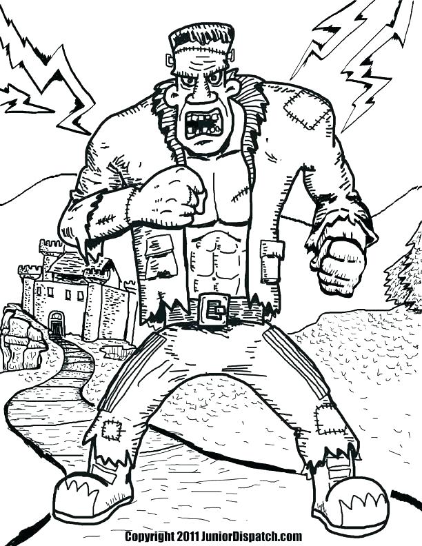 Frankenstein Coloring Pages Free Online Colouring Page Halloween 612x792 Frankenstein Coloring Pages Free Online Colouring Page Halloween