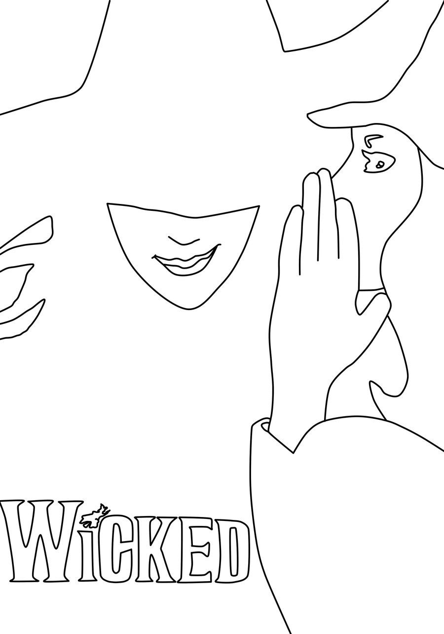 Wicked Musical Coloring Page 900x1284 Wicked Musical Coloring Page
