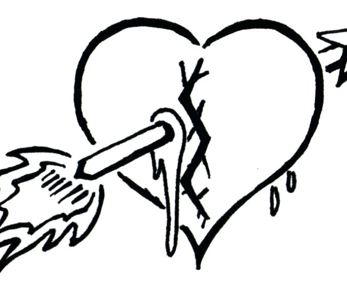 678x600 Coloring Pages Broken Hearts