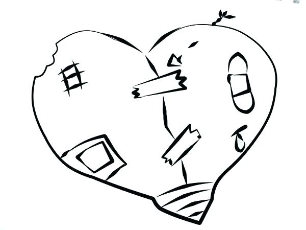 600x450 Broken Heart Coloring Pages Coloring Page For The Broken Broken