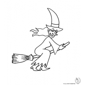 Coloring Page Of Witch On Broom For Coloring For Kids 300x300 Coloring Page Of Witch On Broom For Coloring For Kids