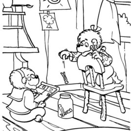 268x268 Berenstain Bears Coloring Sheets Brother And Sister Bear Playing