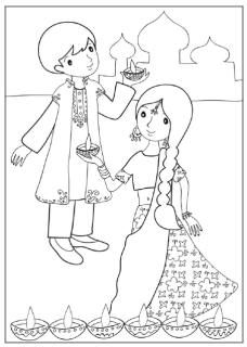 228x320 Diwali Brothersister Colouring Cards And Certificates First