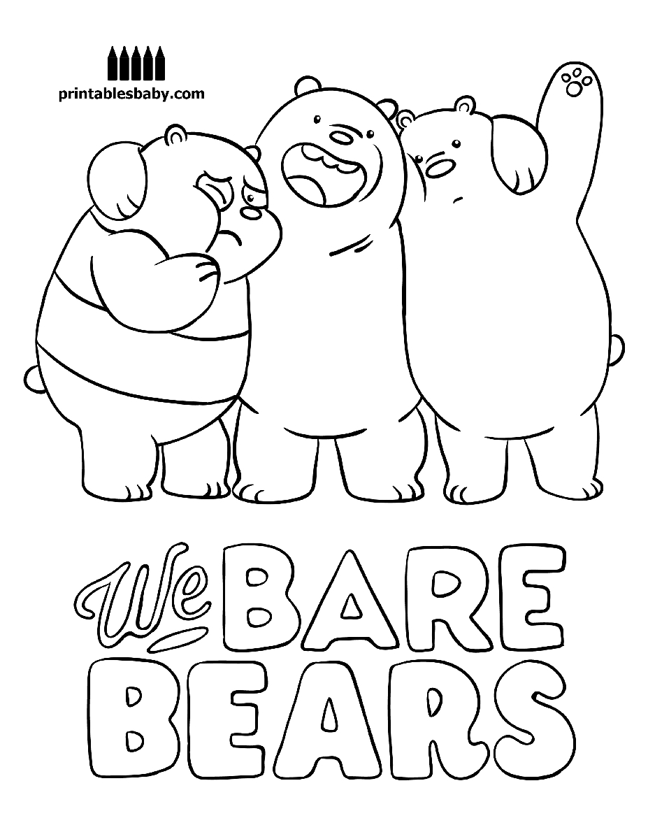 Awesome We Bare Bears Printables Baby Free Cartoon Coloring Pages 927x1200 Awesome We Bare Bears Printables Baby Free Cartoon Coloring Pages