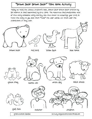 351x454 Brown Bear What Do You See Activities Esl Coloring Page Free