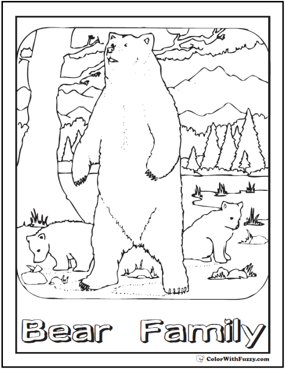 590x762 Bear Coloring Pages Grizzlies, Koalas, Pandas, Polar, And Teddy