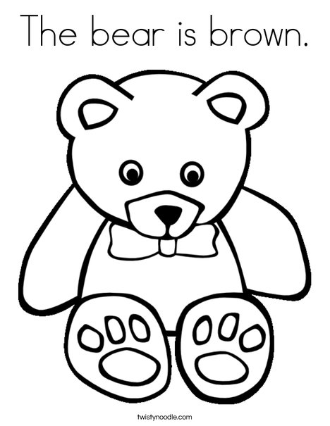 468x605 The Bear Is Brown Coloring Page