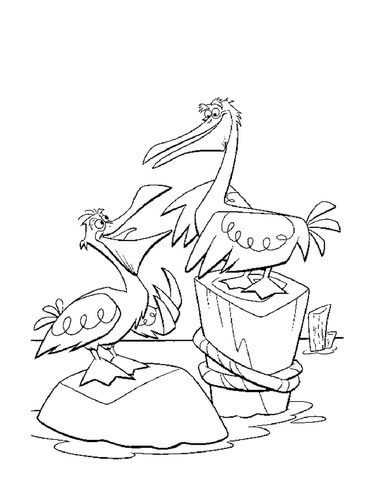 Pelicans Coloring Page 371x480 Pelicans Coloring Page