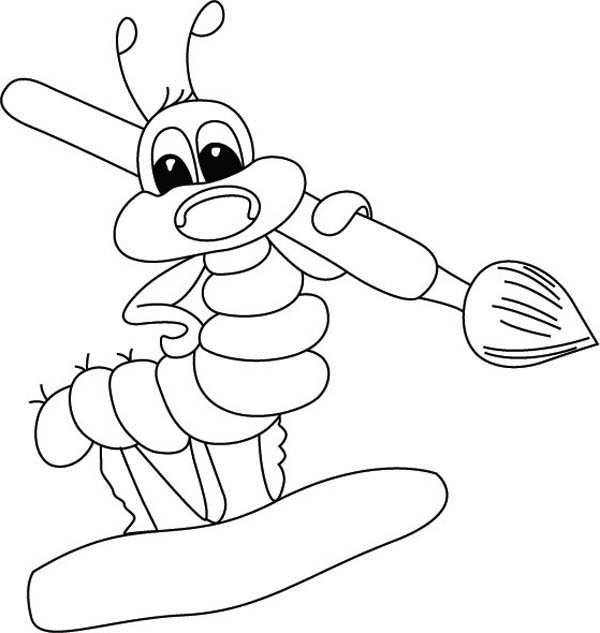 Paint Brush Coloring Pages 600x633 Paint Brush Coloring Pages