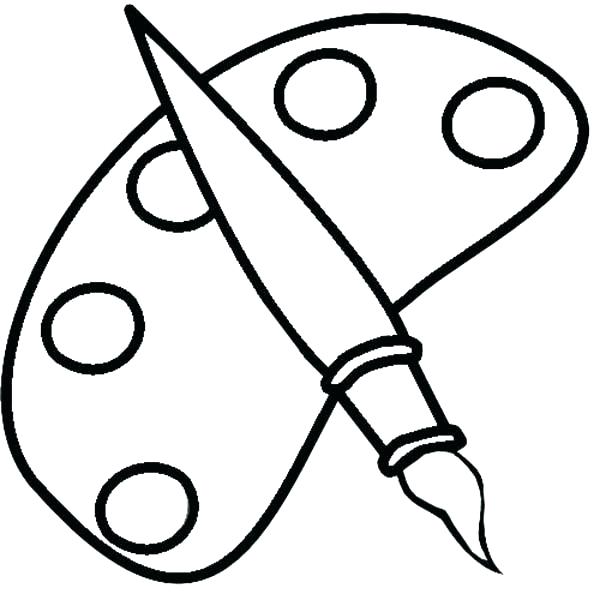 Paint Brush Coloring Page 600x600 Paint Brush Coloring Page