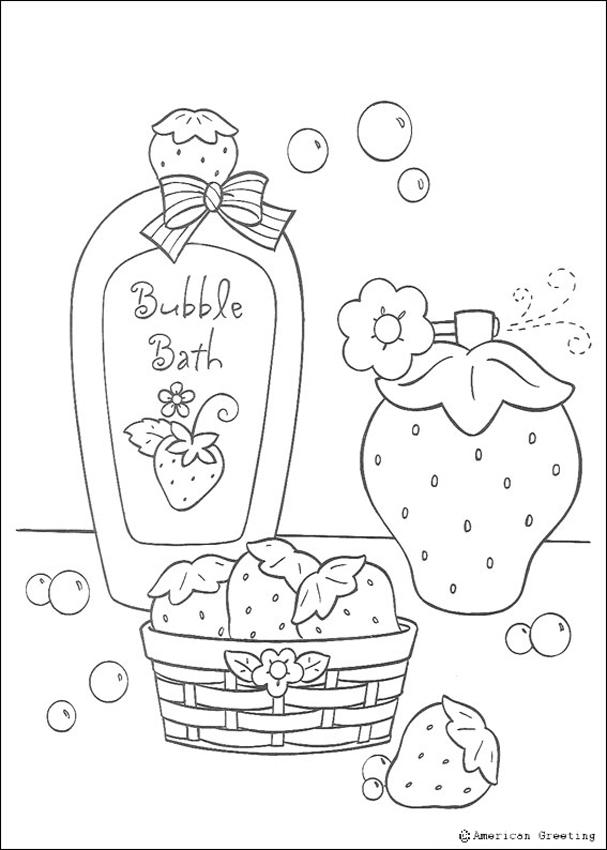 Strawberry Bubble Bath Coloring Pages 607x850 Strawberry Bubble Bath Coloring Pages