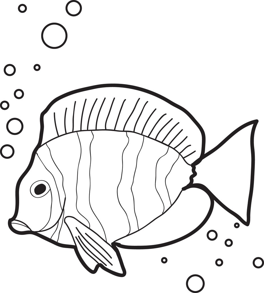 Free, Printable Fish With Air Bubbles Coloring Page For Kids 923x1024 Free, Printable Fish With Air Bubbles Coloring Page For Kids