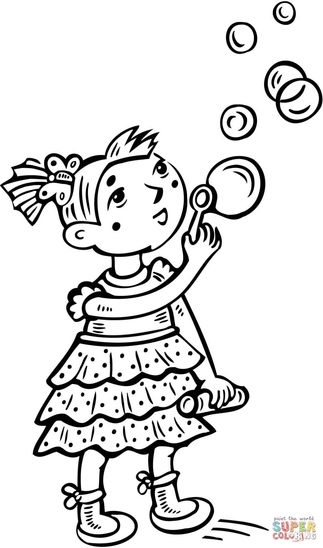 Little Girl Blowing Bubbles Coloring Page Free Printable Fair 1076x1828 Little Girl Blowing Bubbles Coloring Page Free Printable Fair