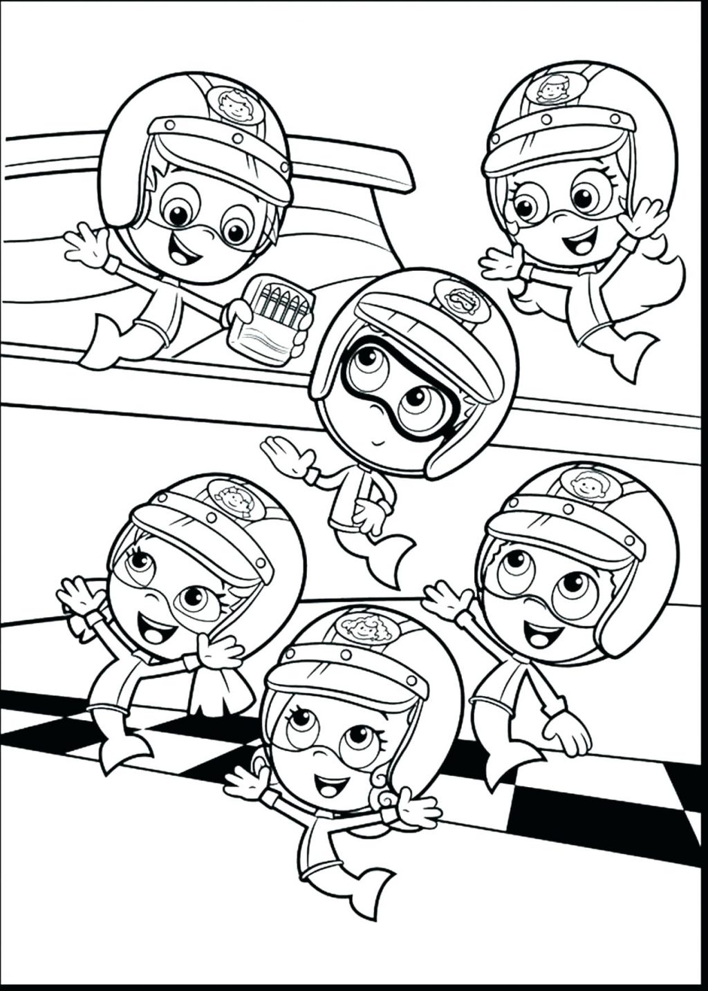 1024x1434 Coloring Page ~ Bubble Guppy Coloring Pages Zoom Guppies Free