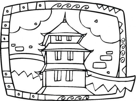 465x345 Buddha Coloring Pages Unique Buddhist Temple Coloring Page
