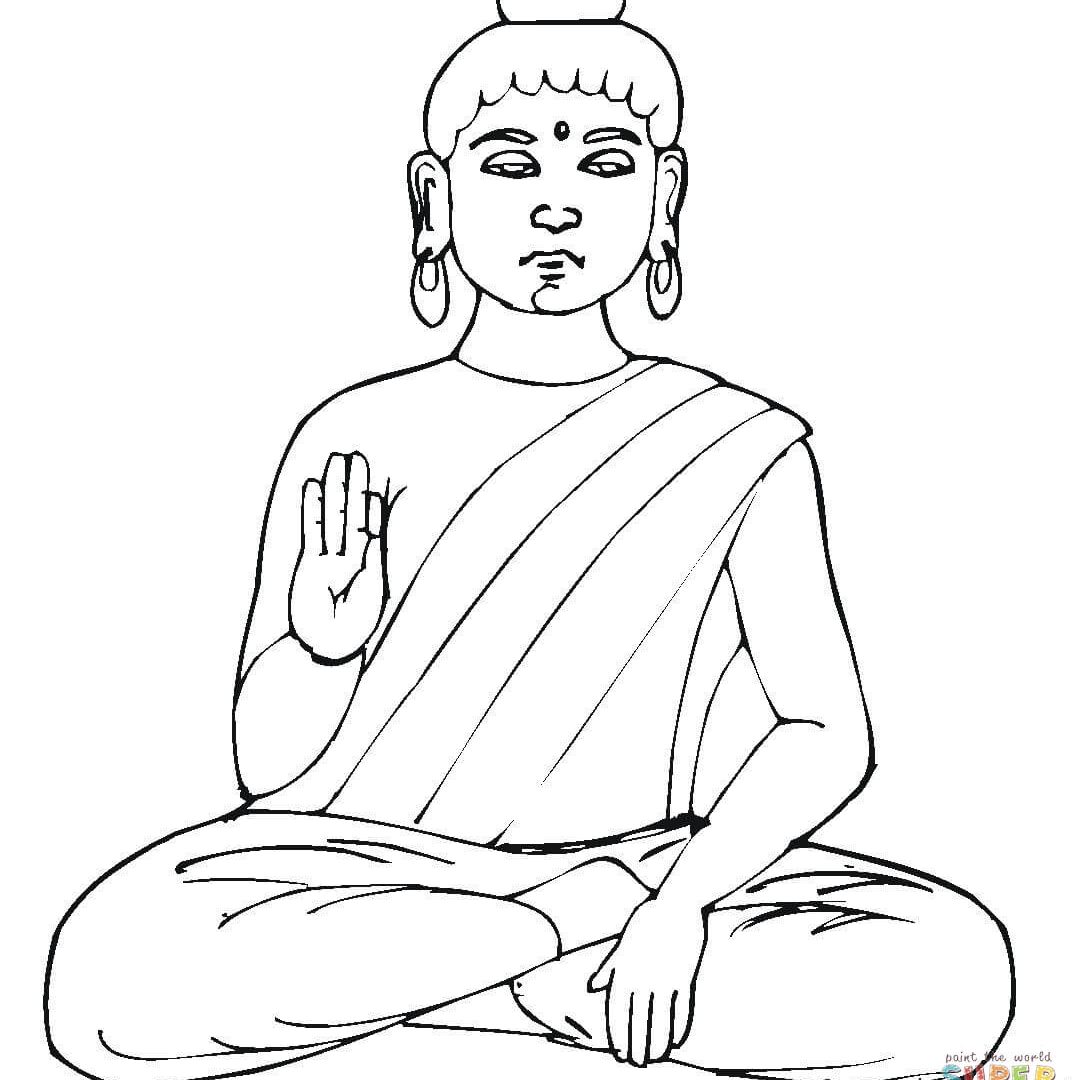 1080x1080 Buddhist Art Coloring Book Buddha Stencil Symbols For Kids Page