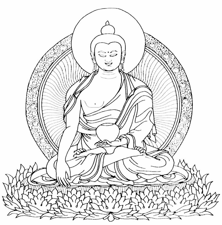 900x912 Buddha Coloring Pages Printable
