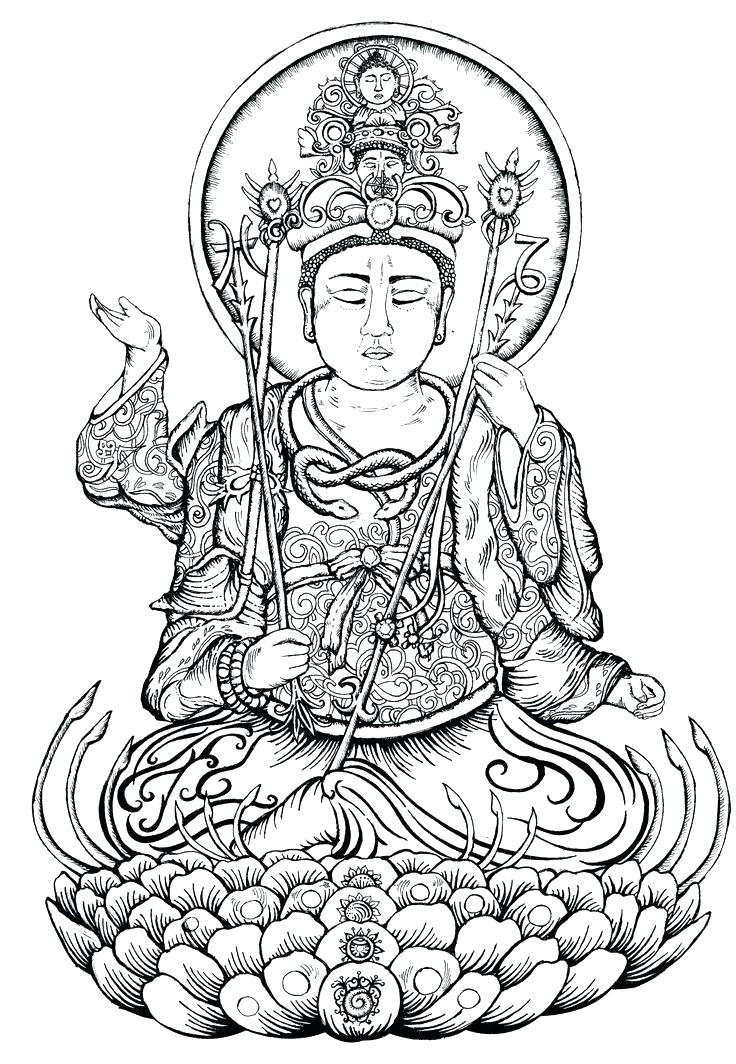 736x1064 Buddha Coloring Pages