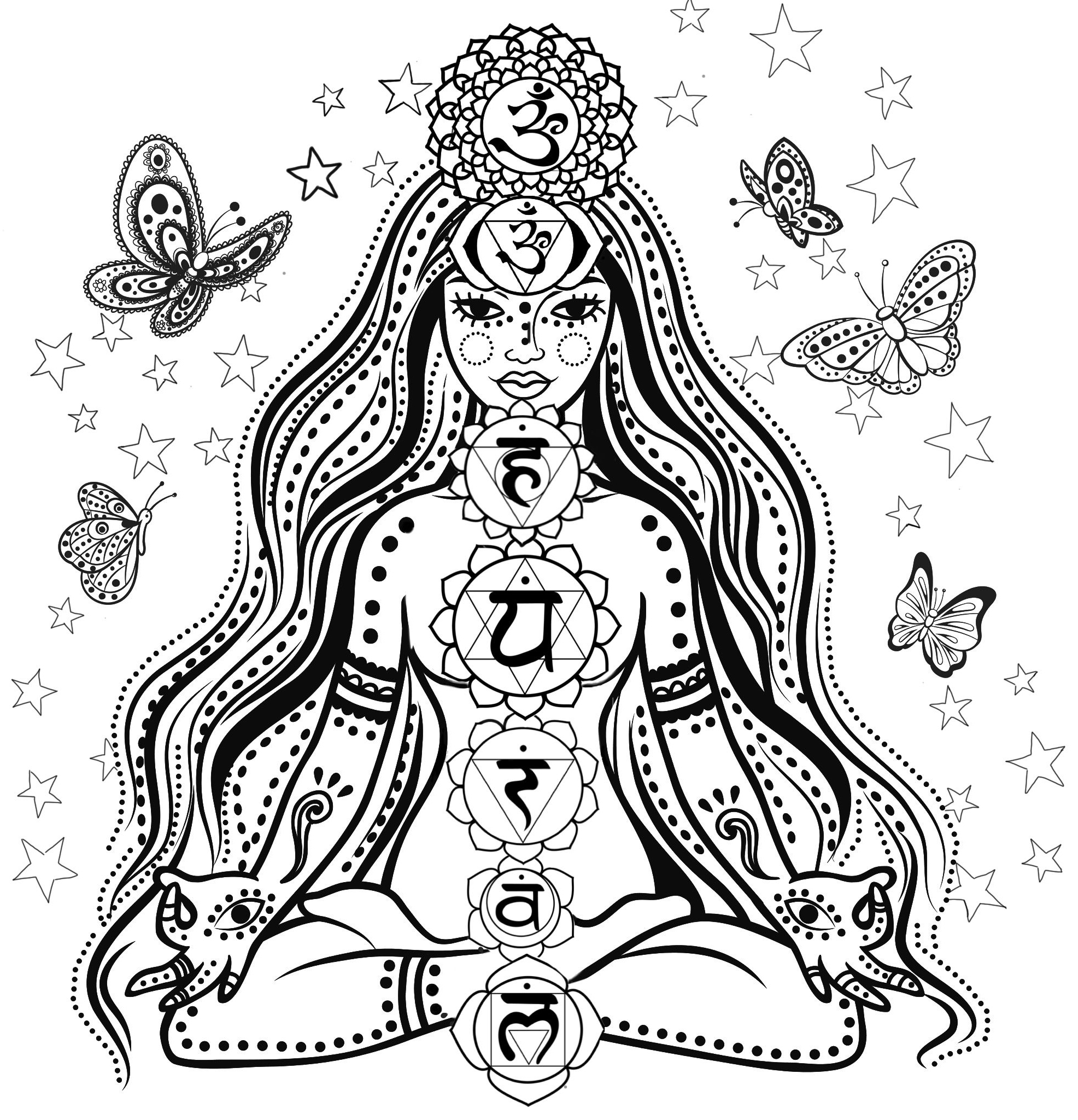 1972x2048 Fancy Buddha Coloring Page Collection