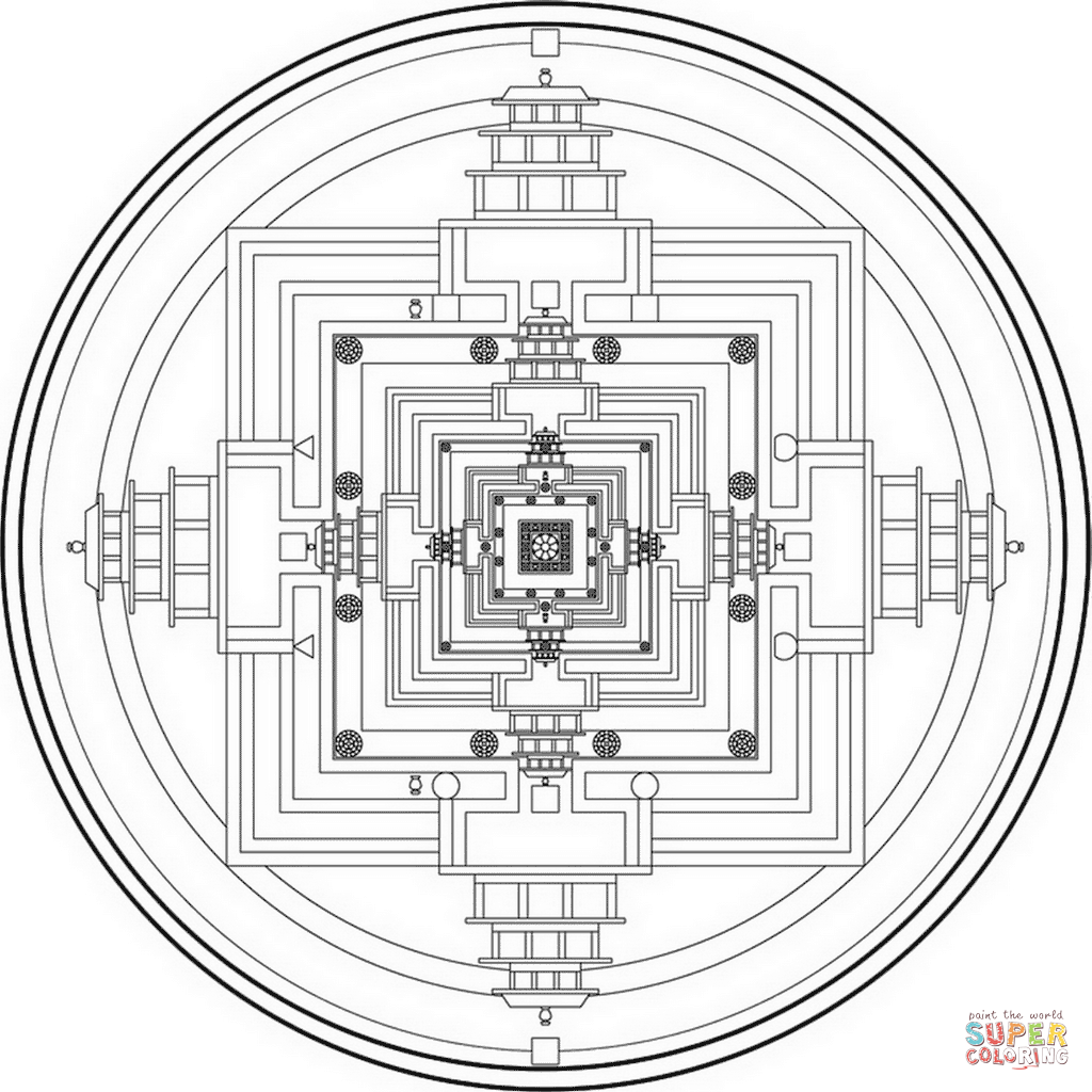 Tibetan Mandala Coloring Pages Tibetan Mandala 2 Coloring Page 1024x1024 Tibetan Mandala Coloring Pages Tibetan Mandala 2 Coloring Page