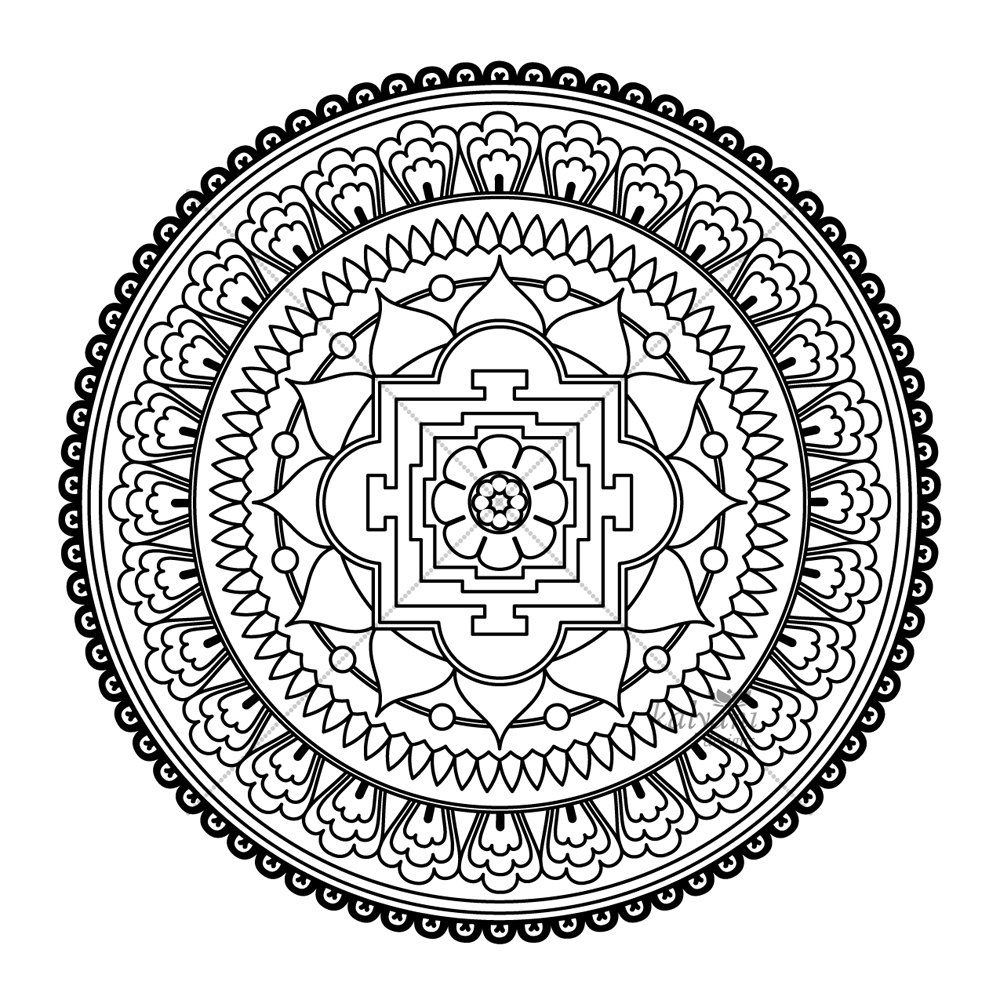Buddha Mandala Coloring Pages 1000x1000 Buddha Mandala Coloring Pages
