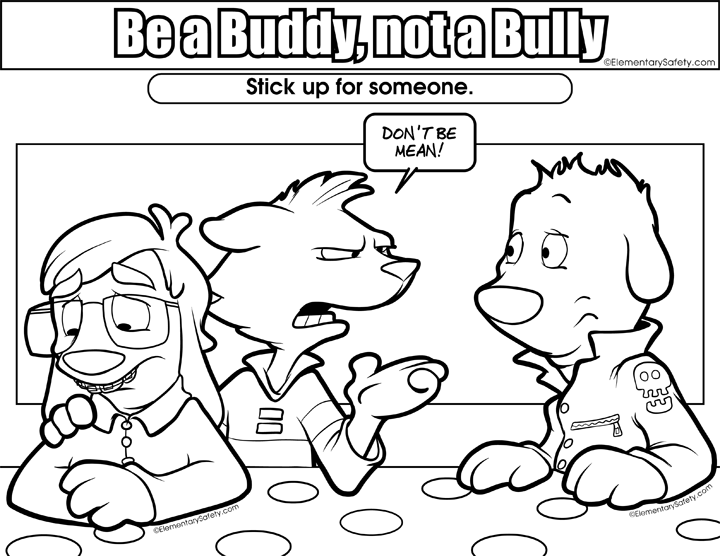 Be A Buddy Not A Bully Coloring Page 720x556 Be A Buddy Not A Bully Coloring Page