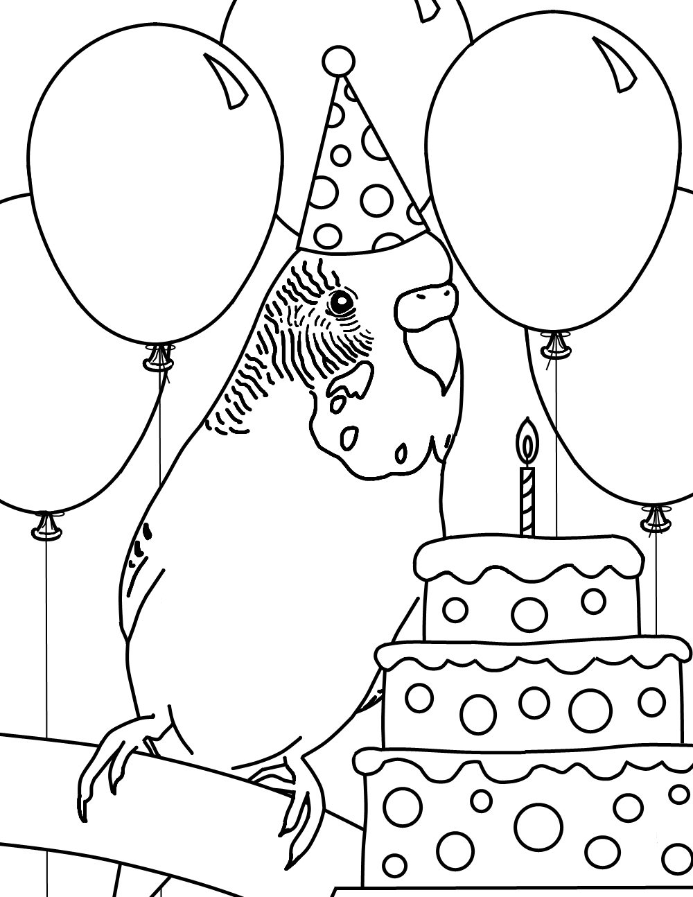 Budgie Coloring Page 1000x1294 Budgie Coloring Page