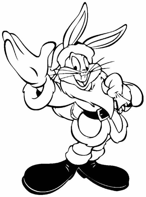 580x785 Santa Bugs Bunny Looney Tunes Coloring Pages Christmas 00