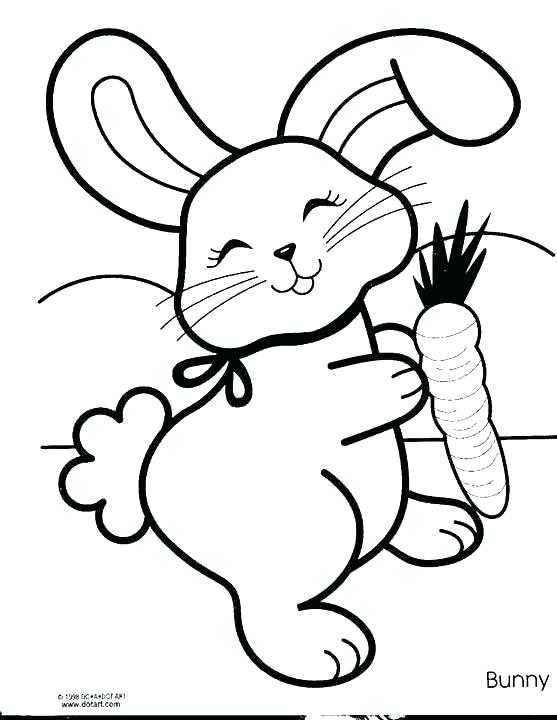 557x720 Bunny Coloring Pages A Cute Bunny Holding An Basket Coloring Page