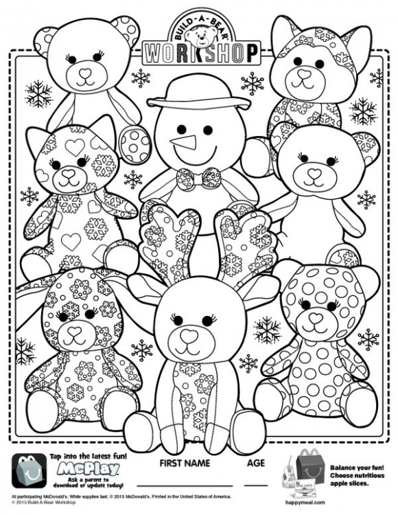 580x750 Build A Bear Coloring Pages