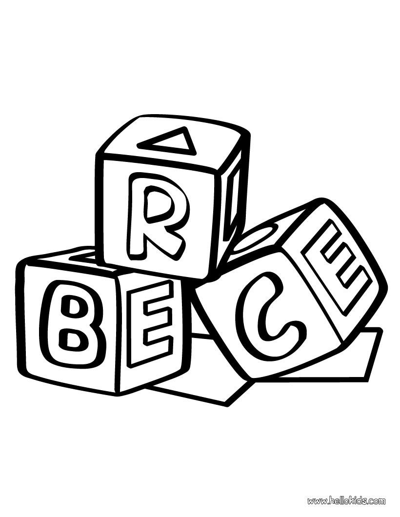 820x1060 Building Block Coloring Page Daycare