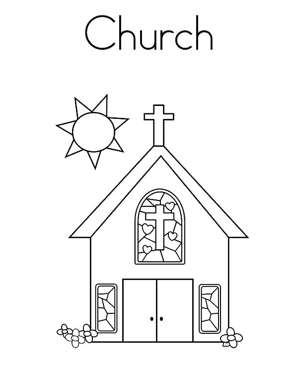 600x776 Building Coloring Page