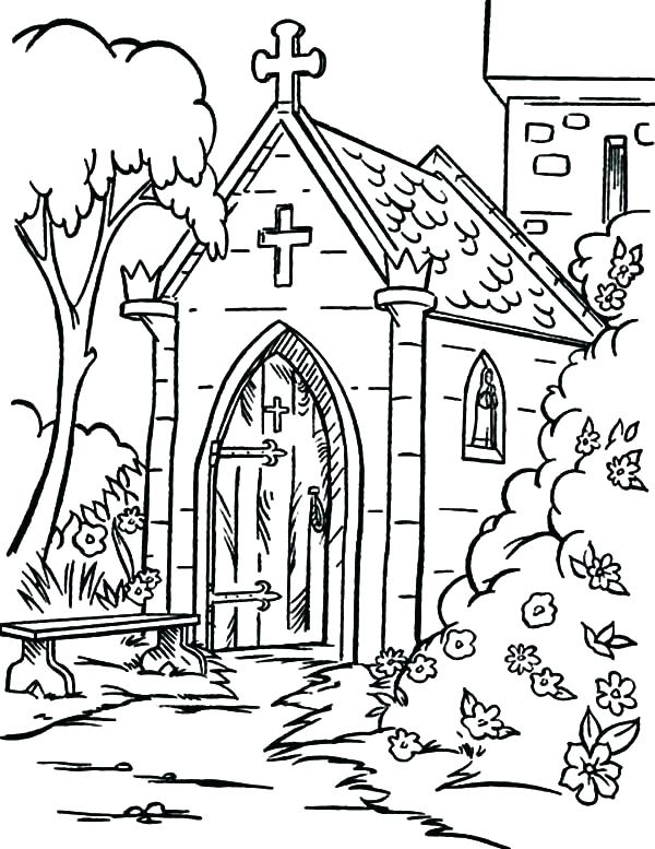 600x777 Church Coloring Page Church Coloring Page Coloring Page Early