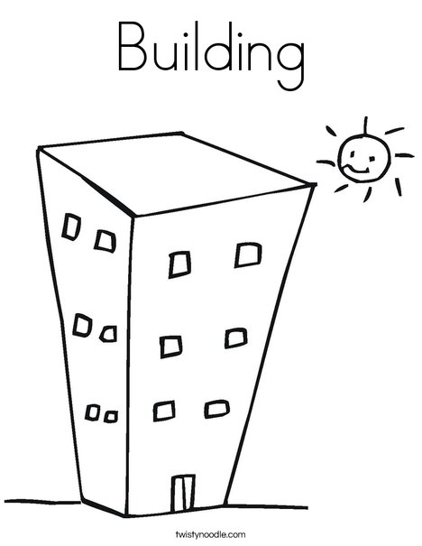 468x605 Building Coloring Page