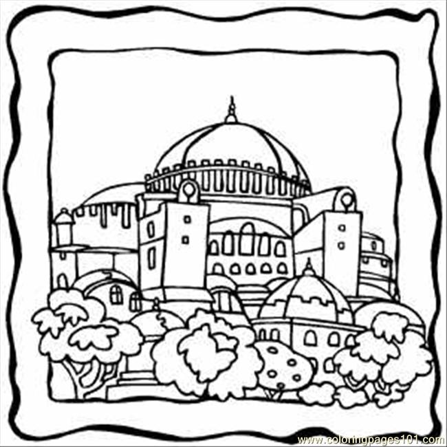 650x650 Dome Building Coloring Page