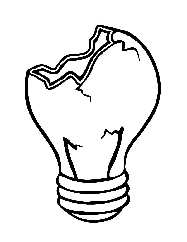 Cracked Light Bulb Coloring Pages 600x776 Cracked Light Bulb Coloring Pages