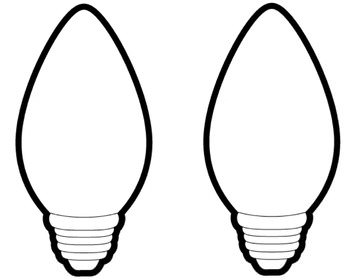 Large Christmas Light Bulb Coloring Page 350x280 Large Christmas Light Bulb Coloring Page