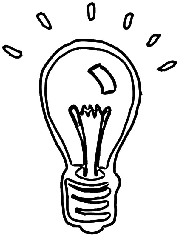 Shining Light Bulb Coloring Pages 600x787 Shining Light Bulb Coloring Pages